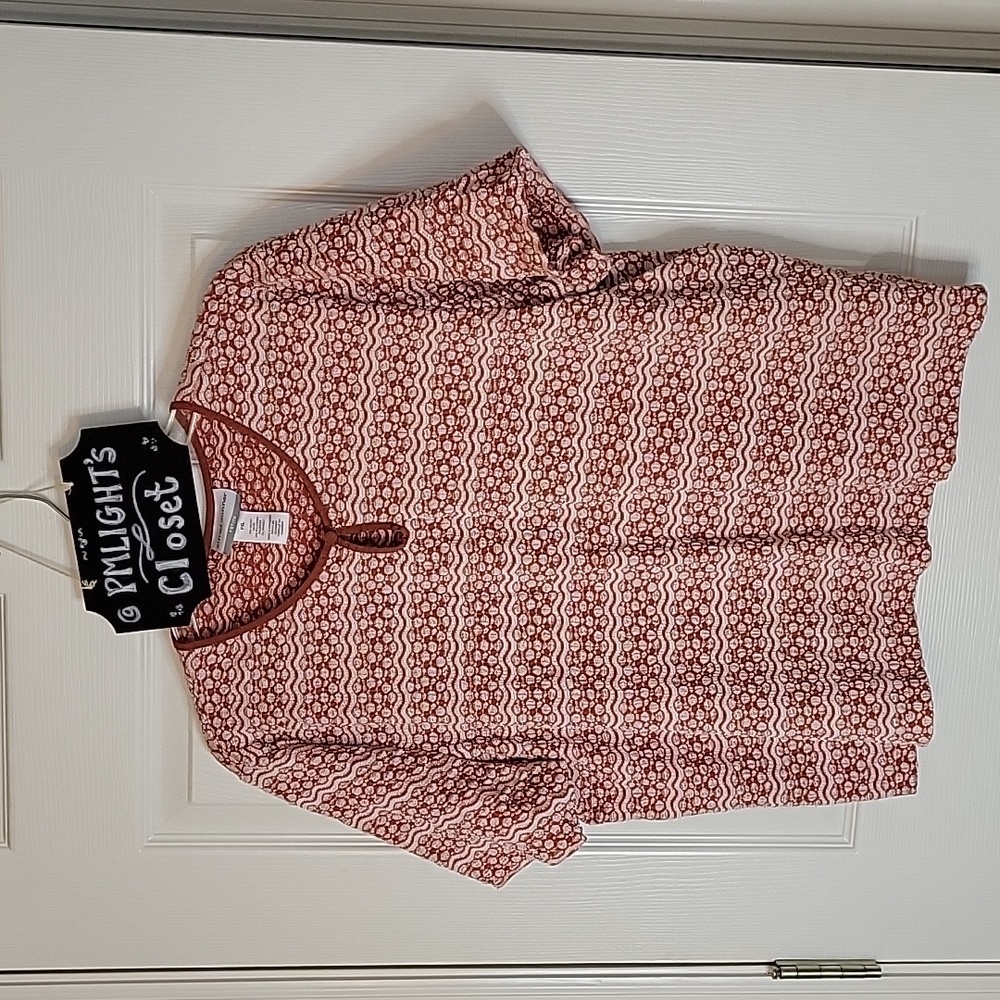 Alfred Dunner PXL Top Short Sleeve Pink Textured